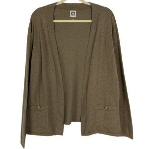 Anne Klein open-front cardigan with pockets, XL, Cotton & Nylon